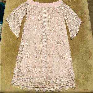 Pink lace dress